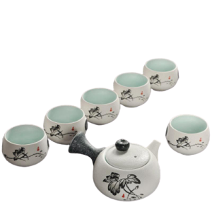 Service à thé japonais kyusu 170ml, théière céramique 6 tasses, cérémonie du thé traditionnelle
