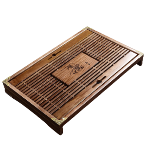 Plateau à thé chinois en bois avec réservoir, cérémonie Gong Fu Cha traditionnelle
