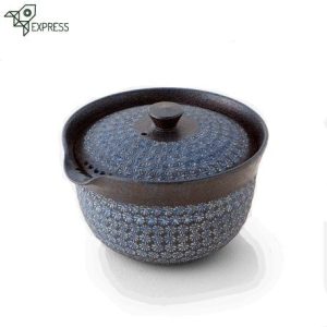 Hohin kyusu grès émaillé Nanban Mishimazume 270ml, théière japonaise sans anse pour thé vert sencha gyokuro
