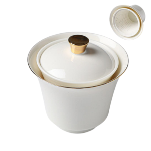 Gaiwan chinois débutant paroi filtrante céramique, théière tasse Gong Fu Cha 120ml